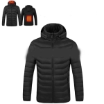 Meeste soojendusega jakid &otilde;ues mantel USB elektriline aku pikad varrukad soojendusega kapuutsiga jakid soojad talvised termoriided 6XL must