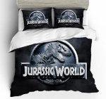 3D J-Jurassic Park Voodipesukomplekt Kodu Tekstiil Dekoor Lastele Poiss &Uuml;he-/Twin-/Queen-suuruses Mugav Magamistuba Dinosaurus Tekikott Duvet Cover Set&EU Single(135x200cm) black