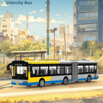 Laste linnaauto bussim&auml;nguasi Intercity kahekorruseline buss Montaaž V&auml;ikesed osakesed Ehitusklotsid Poisi ja t&uuml;druku kingitus Kaunistus