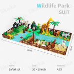 MOC Loomaaia Loomad Ehitusklotside M&auml;nguasjade Komplekt Lastele Montessori Kingitus &Uuml;hilduv Klassikaliste Klotsidega Linnas&otilde;brad Metsloomad Klotsidest M&auml;nguasi