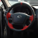 hand stitched non-slip black red Leather car Steering Wheel Cover For KIA Cerato Spectra Spectra 5 2005-2012 Parts 1