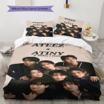 ATEEZ Mustriga Voodipesu Tekikott Komplekt Tekikott Padjap&uuml;&uuml;r Kodu Kaunistus Kingitus (1 * tekikott + 2 * padjap&uuml;&uuml;ri, ilma s&uuml;damikuta) 135x200cm