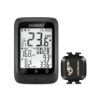COOSPO BC107 Jalgrattaarvuti juhtmevaba Bluetoothi ja anduritega jalgratastele ja maanteeratastele GPS, spidomeeter, 5.0 ja ANT+ &uuml;hilduv, must