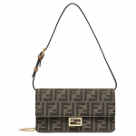 Fendi Baguette Eemaldatava Keti &Otilde;larihmaga Klappkinnitusega Crossbody Kott Naiste &Otilde;lakott Pruun 8M0498A98PF0A6E Box(Basic Set+Box)