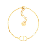 Dior Petit Cd kullatud metallist ja valgest vaigust helmestega k&auml;ev&otilde;ru naistele B1310PTCRS-D301 Basic Packaging-Dust Bag+Box