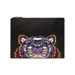 Kenzo Klassikaline Tiigripea Tikand V&auml;rviplokk T&otilde;mblukuga Nahast Sidur Meeste sidur Must F965PM322L49-99B Basic Set (Bag+Dust Bag)