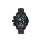 Diisel Kvarts Kell Nahkrihm Must Tihvt Multifunktsionaalne Kronograaf Kalender Meeste kellad Sinine DZ4576 Regular Watch Box,Black Dial