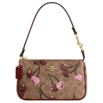 Coach Nolita 19 Klassikaline logo Kirsi muster Kunstnahast k&auml;ekott V&auml;ike naiste k&auml;ekott Pruun Kollane CZ011-IMTAM Gift Box Set (Basic Set+Yellow Box)