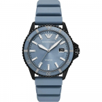 Emporio Armani World Explorer Sukelduja stiilis sinise sihverplaadi ja helesinise silikoonrihmaga kvartsikell AR11685 sinine
