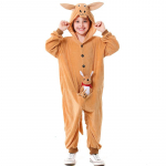 Laste poiste t&uuml;drukute loomadega k&auml;nguru kapuutsiga kombinesoon koos nuku komplektiga Halloweeni rollim&auml;ngu riietus Cosplay kost&uuml;&uuml;m XS khaki