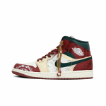 Jordan Air Jordan 1 Leather Mid top Vintage Basketball Shoes Men's Yellow Red DQ8426-105(Team1449-) 40
