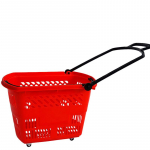35L ratastega plastist ostukorv