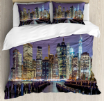New York Pehme Tekikate Komplekt Hplus T&otilde;mmatud New Yorgi Maastik Turismidekoratsioon 2/3 Osaline Voodipesu Komplekt Moodne Linnakujundus Soe Tekikate 120*200cm Single