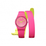 Swatch Originals Seeria Kvartsliikumine 30M Veekindel Kell 25mm Roosa sihverplastkorpus Silikoonrihm Naiste kellad LP131 Pink