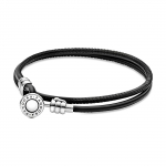 Pandora Moekas Kootud Nahast 925 H&otilde;bedast K&auml;ev&otilde;ru Unisex K&auml;ev&otilde;rud 597194CBK Box,35
