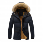 Paks soe talveparka meeste fliisist kapuutsiga meeste talvejope jakid meeste sametist soe mantel S sinine