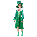 Laste leprekauni cosplay kost&uuml;&uuml;m P&uuml;ha Patricku p&auml;ev Poiste T&uuml;drukute Kleit Lava &Uuml;likonna Komplekt Iiri Stiil Roheline Festival Halloweeni Kost&uuml;&uuml;m 110cm