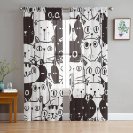 Must Kass Loom Puhtvalge Peen V&otilde;rk L&auml;bipaistvad Kardinad T&auml;iuslik Elutoa Kaunistuseks Akna Paneeli Kardin Magamistoa K&ouml;&ouml;giala jaoks Voile W135 x H115cm x1&Grommet Top