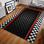 1 tk V&otilde;idus&otilde;idurada Must-valge ruuduline print vaip magamistuppa elutuppa voodi k&otilde;rvale diivani ette p&otilde;randamatt moodne kodu kaunistus ala vaip 100cm x 120cm