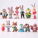 12 tk/komplekt Zootopia 2 Loomade tegevuskuju m&auml;nguasi Judy Nick rebane kuju PVC laua dekoratsioon mudel nukk m&auml;nguasi f&auml;nnide kingitus gray