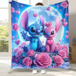 Multikas Lilo Stitch Angel flanelltekk, &uuml;lipehme soe pl&uuml;&uuml;sist visketekk kodu magamistoa voodi diivani katte jaoks, telkimine piknik kingitus 100x150cm
