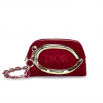 DIOR kott [Kohandatud kosmeetikakott] Punane Kuldne Roosikuldne S&auml;delev Kass Kingituse kaaslane Soe ja elegantne Retro luksus Sile ja unistuslik Samet punane kuld