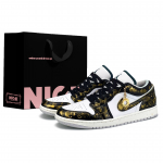 Jordan Air Jordan 1 Kulumiskindel Kulumiskindel Madal Korgiga Vintage Korvpallijalatsid Meeste Must Kuld FQ7687-300(Team1324-LD) 44