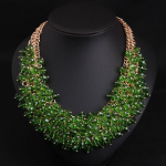 Luksuslikud kividest kaelakeed Kristallklaasist ehted Choker Statement Bib kaelakee naistele Kaelakee Boho India etniline Pulmapidu roheline