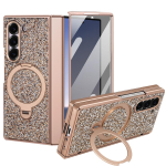 Samsung Galaxy Z Fold 7 6 telefoni&uuml;mbrise jaoks, s&auml;deleva teemantdisainiga, magnetfunktsiooniga, integreeritud korpus ja kile disain Galaxy Z Fold7 kuldne