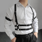 Taktiline Techwear Hip Hop Punk Nahast Keha Rakmed Rindkere &Otilde;larihm Meestele Multifunktsionaalne Reguleeritav Gooti V&ouml;&ouml; must