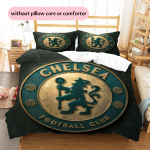 Chelsea FC logo Muster Voodipesu Kodukaunistus S&uuml;nnip&auml;evakingitus (1 * tekikott + 2 * padjap&uuml;&uuml;ri, ilma s&uuml;damikuta) 135x200cm