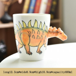 Loominguline dinosaurusena kuju veetass Armas loom keraamiline kruus Kontori veetass Hommikus&ouml;&ouml;gitass Kingitus Kohvitass Kodu kaunistus 400ML
