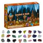 Kristalliline advendikalender 2026 24 p&auml;eva Looduslik kivi Gemstone'i kollektsioon Kingitus looduses&otilde;pradele P&uuml;hade j&otilde;ulude loendus (as the picture,A) blue