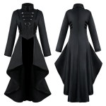 Luksuslik naiste vintage keskaegne smoking gooti sabakuub rollim&auml;nguks ja Halloweeni jaoks 3XL black
