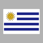 Uruguay rahvuslipp/kleebis L suurus (6,4 x 9,4 cm) [st-flag009L] white