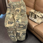 Kevadised Ameerika T&auml;navapesuga Kamuflaažp&uuml;ksid Meestele ja Naistele Sirged T&ouml;&ouml;riided Vabaajas P&uuml;ksid 2XL beige
