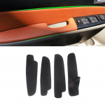 Pehmest nahast uksepaneeli kate mudelile Mazda 6 2006 2007 2008 4tk/komplekt Autokujuline ukse k&auml;etoe paneeli nahakatte kleebise &auml;&auml;ris 4x Armrest Black-red