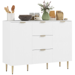 2-ukseline k&otilde;rge kapp 3 sahtli ja reguleeritavate riiulitega - Valge 120 x 40 x 89.5 cm