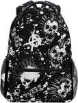 Valge Punk Kolju Irokeesiga Juustega Must Vintage Seljakotid Koolikotid P&auml;evakotid Reisi Kooli Kolledžikott Naistele T&uuml;drukutele Meestele Poistele Teismelistele gray