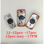 Isetegemise t&auml;iskomplekt lame korpus iPhone 12 Pro Maxile, sarnane 17 Pro Max korpusega, iPhone 12 kuni 17 Pro 12 Pro jaoks, isetegemise 17 Pro tagakaas 12 to 17 pro valge