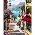 Kaunis linna ja maantee n&auml;put&ouml;&ouml; Teemantmaal Ristpistes &uuml;mmarguse puuri teemanttikandid 20X30CM