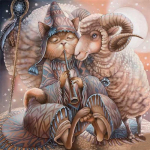 DIY teemantmaal T&auml;is Rondi teemanttikandid Lamba ja kassi teemantmosaiik ristpistes kodukaunistus 30x30CM