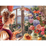 5D DIY teemantmaal, t&auml;ispuur-portree teemanttikandid t&uuml;druku lille-kristallp&auml;rli pilt 20X30CM