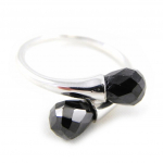 Bague Argent 'Caresse' Noir argent&eacute; (rhodi&eacute;) - 10 mm 52 must