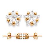 Les Tr&eacute;sors De Lily [D7445] - Boucles Plaqu&eacute; Or 'Sweet Stars' blanc dor&eacute; - 5 mm kuld