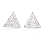 Les Tr&eacute;sors De Lily [L7444] - h&otilde;bedased k&otilde;rvar&otilde;ngad 'Sissi' h&otilde;bevalged (roodiumiga kaetud) - 10x10 mm (kolmnurk) valge