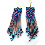 Les Tr&eacute;sors De Lily [N1672] - Boucles Cr&eacute;ateur 'Alta&iuml;' bleu violet sinine