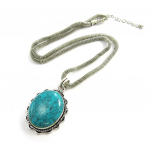 Les Tr&eacute;sors De Lily [N1789] - Collier cr&eacute;ateur 'Kilimanjaro' turquoise h&otilde;be