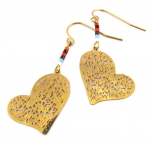 Les Tr&eacute;sors De Lily [P8138] &ndash; mitmev&auml;rvilised roosast kullast 'Love' terasest disaink&otilde;rvar&otilde;ngad &ndash; 22x17 mm punane