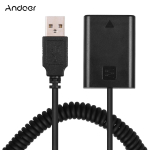 5 V USB NP-FW50 n&auml;iv aku &uuml;hendusadapter painduva vedrukaabliga, mis &uuml;hildub must